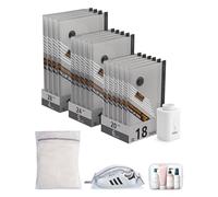 BAGSMART Travel Vacuum Storage Bags with Mini Wireless Electric Pump,18 Pack Reusable Space Saver Bag for Travel & Home, Vacuum Compression Seal Bag for Clothing