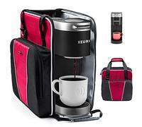 BAGSPRITE Coffee Maker Travel Bag Compatible with Keurig K-Mini or K-Mini Plus, Single Serve Coffee Brewer Carrying Case with Multiple Pockets for K-Cup Pods, Storage Bag With Shoulder Strap