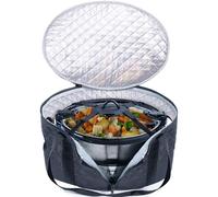 BAGSPRITE Slow Cooker Carrying Case Compatible with 6-8 Quart Crockpot Carrier for Hot Food and Hamlton Beach Slow Cooker Tote with Lid Fastener for Crock-pot Dust Cover Applicances