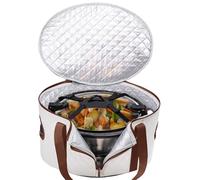 BAGSPRITE Slow Cooker Carrying Case Compatible with 6-8 Quart Crockpot Carrier for Hot Food and Hamlton Beach Slow Cooker Tote with Lid Fastener for Crock-pot Dust Cover Applicances