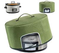 BAGSPRITE Slow Cooker Cover with Aluminum Foil Lining for Crock-Pot & Hamilton Beach 6, 7, 8 Quart Oval Slow Cookers - Appliance Dust Cover with See-Through Window