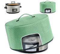 BAGSPRITE Slow Cooker Cover with Aluminum Foil Lining for Crock-Pot & Hamilton Beach 6, 7, 8 Quart Oval Slow Cookers - Appliance Dust Cover with See-Through Window