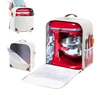 BAGSPRITE Stand Mixer Cover with Appliance Sliders Base Compatible with KitchenAid Mixer-Storage Bag for 6/7/8 Quart with Pockets for Kitchen Aid Accessories and Attachments