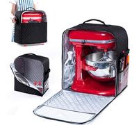 BAGSPRITE Stand Mixer Cover with Appliance Sliders Base Compatible with KitchenAid Mixer-Storage Bag for 4.5/5 Quart with Pockets for Kitchen Aid Accessories and Attachments