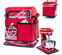 BAGSPRITE Stand Mixer Cover with Detachable Appliance Sliders Base Compatible with KitchenAid Mixer-Storage Bag for 6/7/8 Quart with Pockets for Kitchen Aid Accessories and Attachments