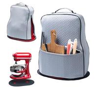 BAGSPRITE Stretchy Stand Mixer Cover with Appliance Slider- Washable Applicance Cover Compatible with KitchenAid Mixer 6/7/8 Quart - Dust Cover with Pockets for KitchenAid Accessories and Attachments