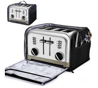 BAGSPRTIE Toaster Cover for 4 Slice Wide Slot, Full Open Dust Covers for Kitchen Appliances Compatible with Cuisinart, BELLA, Black and Decker 4 Slices, Toaster Bags with Zipper Closure (Cover Only)