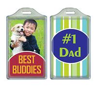 BagTag - DIY Personalized Luggage Tag ID - Create Your own Custom Inserts and Print at Home - Also displays Regular 2” x 3.5” Business Cards - 2 Pack
