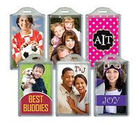 BagTag - DIY Personalized Luggage Tag ID - Create Your own Custom Inserts and Print at Home - Also displays Regular 2” x 3.5” Business Cards - 6 Pack