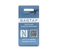 BAGTAP, Digital Luggage Tag NFC QR Code 30x60mm, PVC (polyvinyl chloride) light blue, Light Blue, Modern, innovative