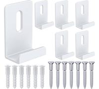 BAGTeck 6Pcs Metal Mirror Hanger Clips, 1/2" Wide Channel, White, Alloy Steel, Wall Mount, Mirror Hanger Clips