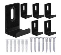 BAGTeck 6Pcs Metal Mirror Hanger Clips, 3/4" Wide Channel, Black, Wall Mount, for 3/4" Thick Mirrors