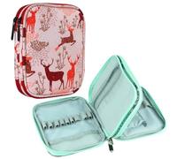 Bagtopia Crochet Hook Case, Portable Travel Organizer Storage Bag for Various Crochet Hooks and Knitting Accessories, Lightweight and Compact Zipper Needle Bag, (Bag Only, Pink Deer)