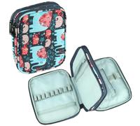 Bagtopia Crochet Hook Case, Portable Travel Organizer Storage Bag for Various Crochet Hooks and Knitting Accessories, Lightweight and Compact Zipper Needle Bag, (Bag Only), Blue Elephant