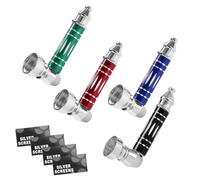 Bagtopia Smoking Pipe for Dry Herb & Tobacco, Small Portable & Discreet Pocket Pipe with Stainless Steel Screen Filters - Gift for Men, Dad, Grandfather, 4 Pack