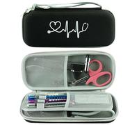 Bagtopia Stethoscope Case Compatible with 3M Littmann Classic III,Shockproof EVA Travel Carrying Case Storage Bag for Stethoscopes - Extra Mesh Pockets for Scissors & Nurse Accessories, Black