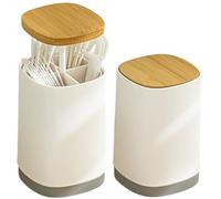 Bagtopia Toothpick Holder Dispenser, Press Type Automatic Pop-Up, 4 Compartments for Toothpicks & Floss, Kitchen Dining Living Room Restaurant Tabletop Storage Organizer