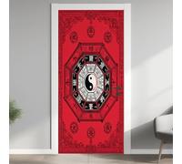 Bagua Diagram Door Stickers Waterproof Peel and Stick Door Mural, Tai Chi 3D Door Stickers Self Adhesive Wall Sticker, Oriental Chinese Murals Vinyl Wallpaper Home Decor 75x200 cm