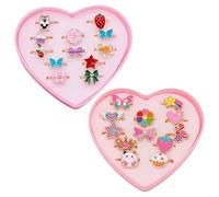 BAGUBDR 24pcs Party Rings, Includes Heart Shaped Storage Box, Suitable for Birthday Party Gift Distribution and Princess Themed Celebration Events
