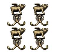 BAGUBDR 4PCS Decorative Hooks, Decorative Coat Hooks, Cute Pig Wall Hooks, Sturdy Wall Mounted Hangers for Coats and Hats, Organise Your Home with These Decorative Hooks