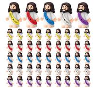 BAGUBDR 50Pcs Mini Jesus Figures, Mini Jesus, Jesus Statue, Bulk Set For Religious Education And Church Activities, Vibrant Multi-Colour Collection For Sunday School And Baptism Ceremonies