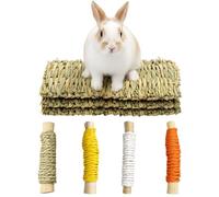 BAGUBDR 7 PCS Set Rabbit Mat, 3PCS 20 * 28Cm Rabbit Scratch Mat, 4 PCS Rabbit Chews, Durable Structure, Suitable for Interactive Games and Teeth Cleaning, Indoor Use