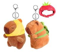 BAGUBDR Capybara Keychain Set,Cute Capybara Capybara Keyring Soft Brown Capybara Plush Creative and Funny Suitable for Birthdays Christmas Suitable for Giving to Family and Friends
