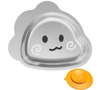 BAGUBDR Plate with Suction Cup, Cute Dinosaur Plates Compact, Compact and Easy to Clean Plate Structure, Suitable for Boys and Girls (Dinosaur Design)