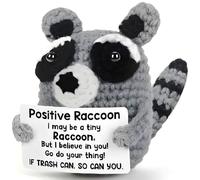 BAGUBDR Positive Crochet Animals Racoon, Racoon Gifts, Raccoon Plush Suitable for Emotional Support and Home Decoration During Difficult Times