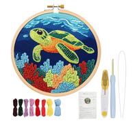 BAGUBDR Punch Needle Kit for Beginners - Complete DIY Embroidery Set with Needles, Hoop Yarn for Handcrafted Home Decor Creative Punch Needle Craft Kit for Adults Craft Lovers