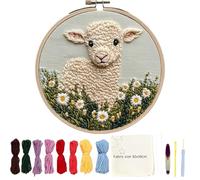 BAGUBDR Punch Needle Kit, Punch Needle Kits for Beginners, DIY Art Crafts with Sheep Pattern, Funny for Boys and Girls, Ideal for Festival Decorations and Toys