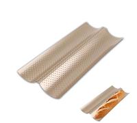 Baguette Bread Pan for Baking Pans, Non-Stick Carbon Steel 2-in-1 French Bread Pan, Premium Perforated Baguette Pan Mold Baguette Baking Tray for French Bread Baking Sourdough, Bread for Oven Baking