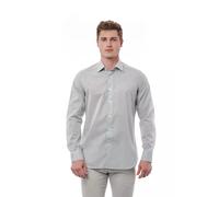 Bagutta Mens Men Dress Shirt Classic Fit - Light Grey Cotton - Size Small