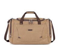 bagwise Canvas Duffle Bag for Travel Water Repellent Weekender Bag Carry On Duffle Bag Travel Essentials Sport Gym Bag for Men Women (Camel)