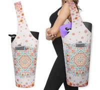 BagYG Yoga Mat Bag - Long Tote with Pockets - Holds More Yoga Accessories - Yoga Bag Fit Most Size Mats - Mandala Bohemian Yoga Mat Carrier