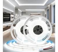 BAGZY 12V COB LED Strip Lights 10M/32.8ft Cool White 6000K Width 8mm Self Adhesive Tape Lights Cuttable 320LEDs/M Uniform Dotless for Kitchen Under Cabinet Bedroom Living Room (No Power Supply)