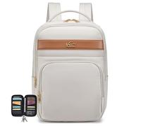 BAGZY 40x30x15cm Underseat Cabin Bag Luggage for British Airways Laptop Backpack 15.6 Inch Waterproof Travel Backpack Rucksack Fashion Laptop Bag for Teacher Nurse College Work Men Women Beige