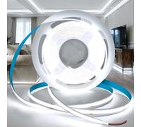 BAGZY COB LED Strip Light 24V 10M/16.4ft Width 8mm Cool White 6000K Self Adhesive Flexible Cuttable 320LEDs/M Tape Lights CRI90+ Uniform Dotless for Kitchen Under Cabinet Living Room (No Power Supply)