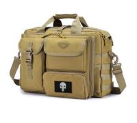 BAGZY Multifunctional Tactical Bag Work Bag Men's Military Shoulder Bag 14/15.6/17 Inch Laptop Bag Pilot Bag Bundeswehr Briefcase Camera (Khaki 17.3 Inch Update)