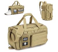 BAGZY Tactical Gym Sports Bag for Men 40L, Travel Duffle Bag with Shoes Compartment and Wet Compartment Oxford Weekend Travel Bag Overnight Bag with Adjustable Shoulder Strap Black