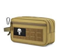 BAGZY Tactical Toiletry Bag for Men Hygiene Bag EDC Military Tool Molle Pouches Small Dopp Kit Mens Shaving Kit Travel Shower Bags Shaving Travel Bags for Toiletries Khaqi