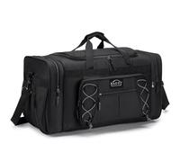 BAGZY Travel Bag 70L Foldable Travel Duffle Bag Sports Gym Bag Weekender Holdall Hand Luggage Case Carry on Luggage Overnight (Pure Black)