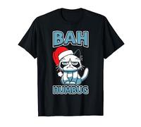 Bah Humbug Cat Santa Hat Anti Xmas Grumpy Scrooge T-Shirt T-Shirt
