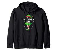 Bah Humbug Elf Christmas Girls Women Elf Squad Xmas Family Zip Hoodie