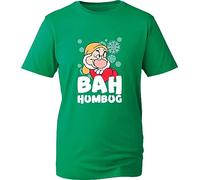 Bah Humbug Grumpy Dwarf Merry Christmas T-Shirt Santa Celebrations Snow Funny Cartoon Lovers Gift for Family & Friends Birthday Xmas Unisex Festive Top (Kelly Green, M)