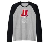 Bah Humbug is Funny for Scrooge or Miser I Hate Christmas Raglan Baseball Tee