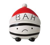 Bah Humbug Standing Christmas Decoration, White and Black, 10.5 x 11 cm