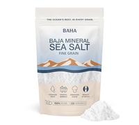 BAHA - Baja Gold Mineral Sea Salt, 1 Lb. Bag - Original Fine Grain, Premium Natural Crystals, Low Sodium, Kosher, For Cooking, Finishing, and Hydration, Sourced from Sea of Cortez. FIne Grain.