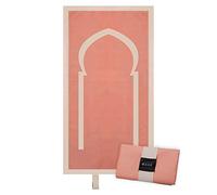 BAHĀ Portable Prayer Mat - Foldable, Water-Resistant Travel Sejadah Pocket Prayer Mat for Muslims with Elastic Band, Ultra-Light & Compact Design - (Terracotta)