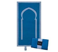 BAHĀ Portable Prayer Mat - Foldable, Water-Resistant Travel Sejadah Pocket Prayer Mat for Muslims with Elastic Band, Ultra-Light & Compact Design - (Navy Blue)